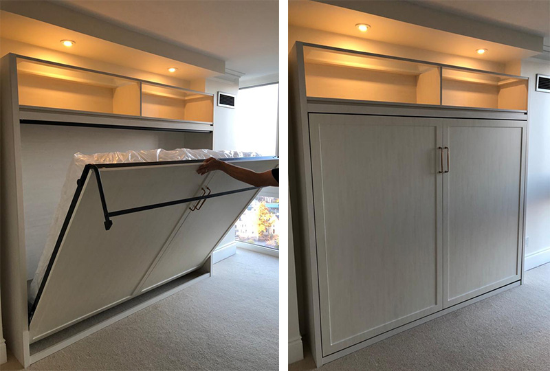Modern murphy beds installed by Space Age Closets in Toronto, ON